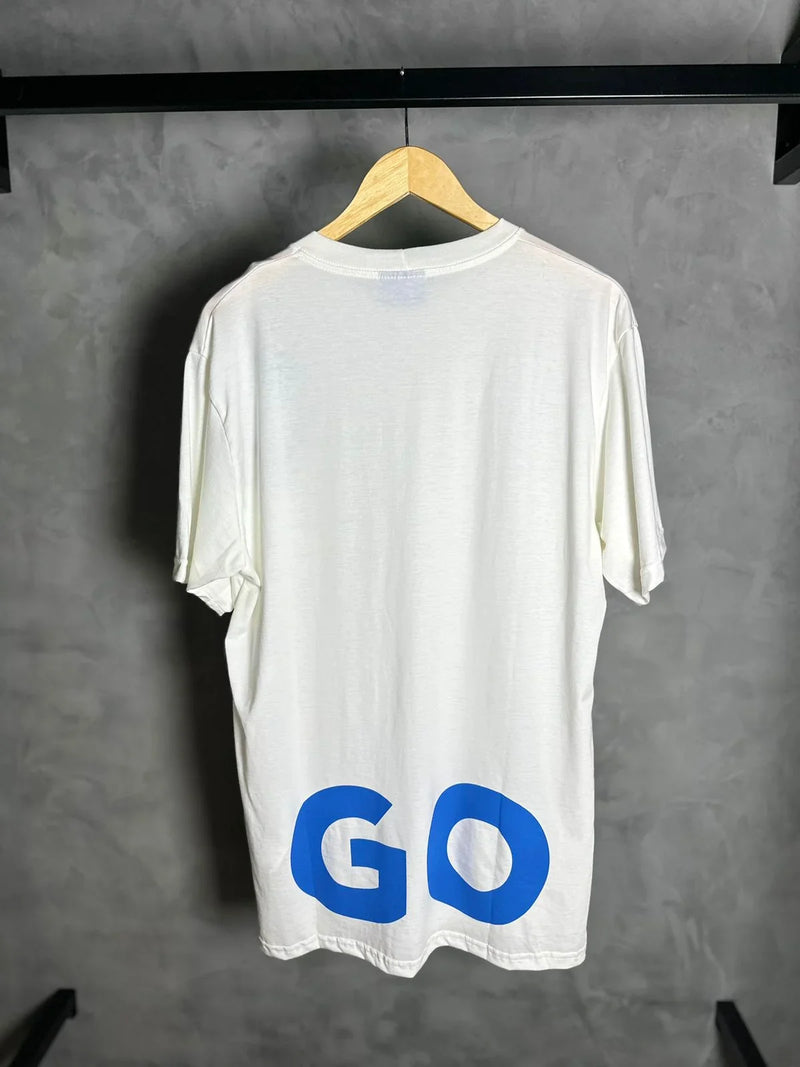 CAMISETA BOSS LOGO AZUL HUGO FRENTE E COSTAS